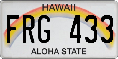 HI license plate FRG433