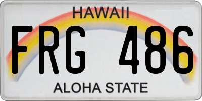 HI license plate FRG486