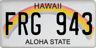 HI license plate FRG943