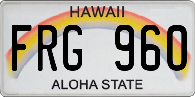 HI license plate FRG960
