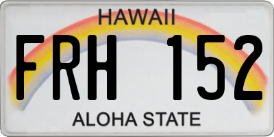 HI license plate FRH152