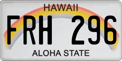 HI license plate FRH296
