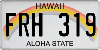 HI license plate FRH319
