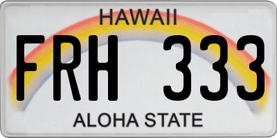 HI license plate FRH333