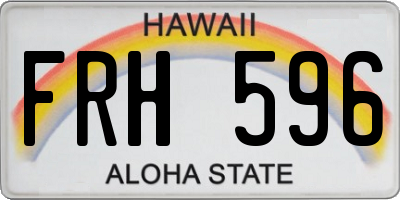 HI license plate FRH596
