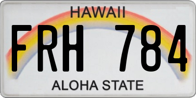 HI license plate FRH784