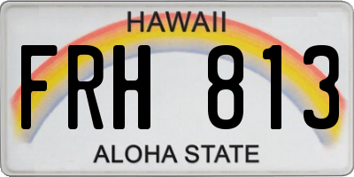 HI license plate FRH813
