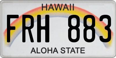 HI license plate FRH883