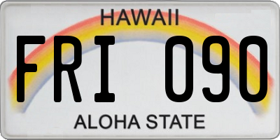 HI license plate FRI090