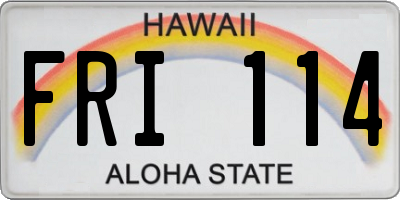 HI license plate FRI114