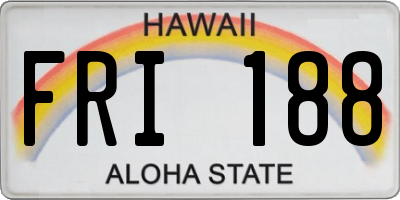 HI license plate FRI188