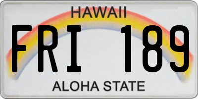 HI license plate FRI189