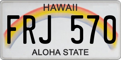HI license plate FRJ570
