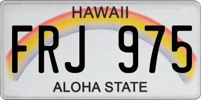 HI license plate FRJ975