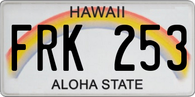 HI license plate FRK253