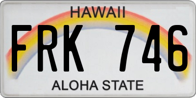 HI license plate FRK746