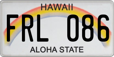 HI license plate FRL086