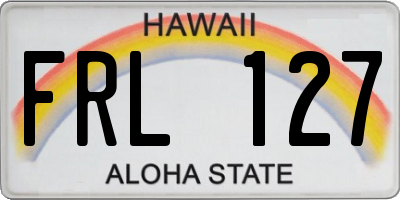 HI license plate FRL127