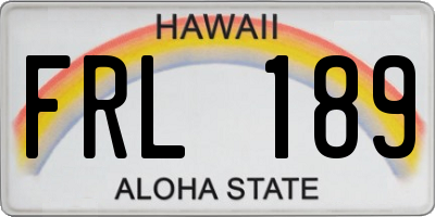 HI license plate FRL189