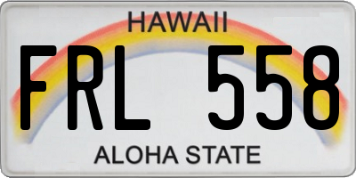HI license plate FRL558