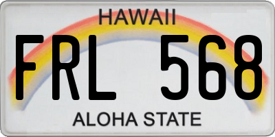 HI license plate FRL568