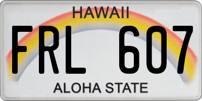HI license plate FRL607