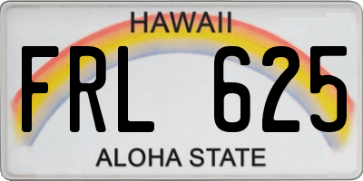 HI license plate FRL625