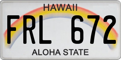 HI license plate FRL672