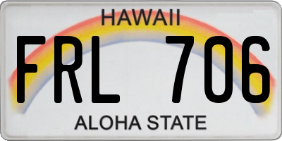 HI license plate FRL706