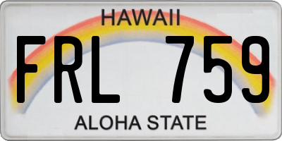 HI license plate FRL759
