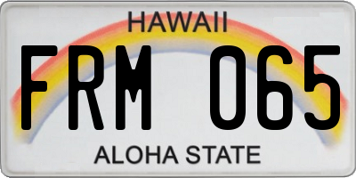 HI license plate FRM065