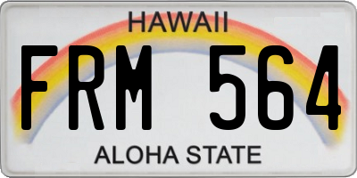 HI license plate FRM564