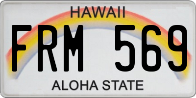 HI license plate FRM569