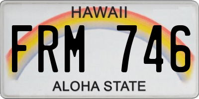HI license plate FRM746