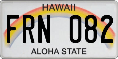 HI license plate FRN082