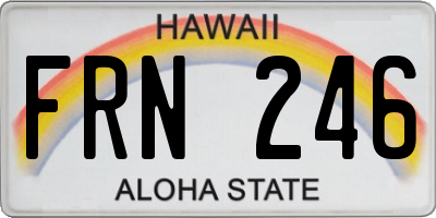 HI license plate FRN246