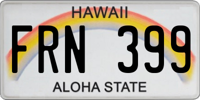 HI license plate FRN399