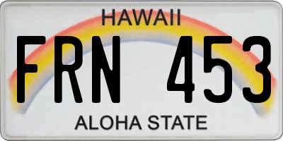 HI license plate FRN453