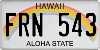 HI license plate FRN543