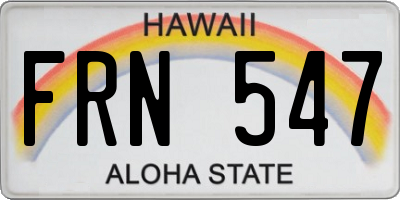 HI license plate FRN547