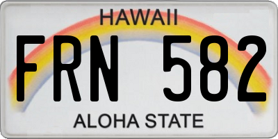HI license plate FRN582