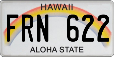 HI license plate FRN622