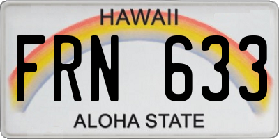 HI license plate FRN633