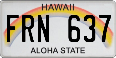 HI license plate FRN637