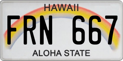 HI license plate FRN667