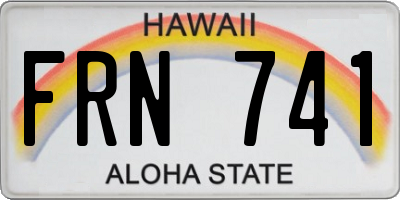 HI license plate FRN741