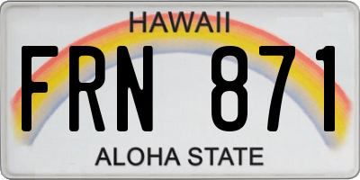 HI license plate FRN871