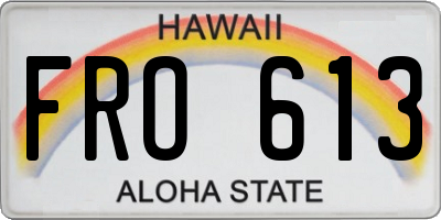 HI license plate FRO613