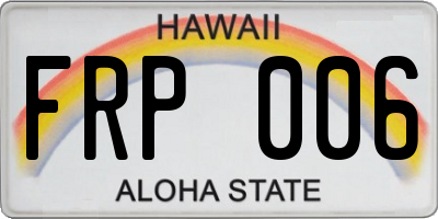 HI license plate FRP006