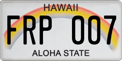 HI license plate FRP007